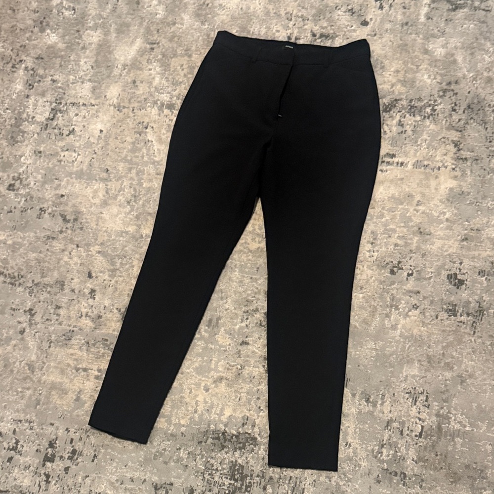 Editor Studio Stretch Twill High Waisted Skinny Dress Pant Size 12 Long Black